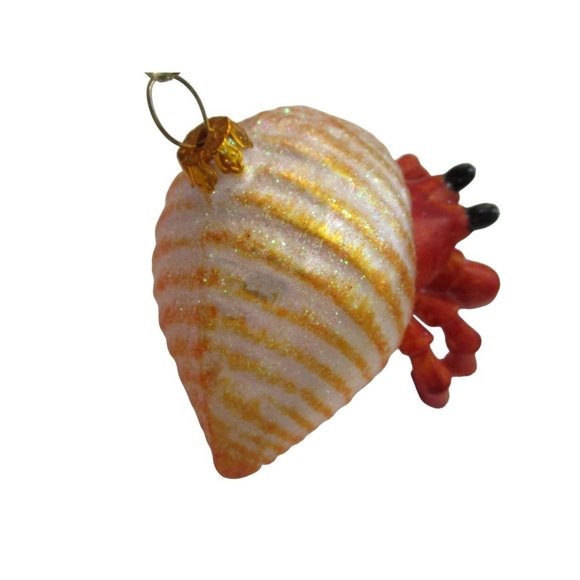 Hermit Crab Glitter Shell Mercury Style Glass Ornament Bathroom Beach Decor NWT - Picture 4 of 9